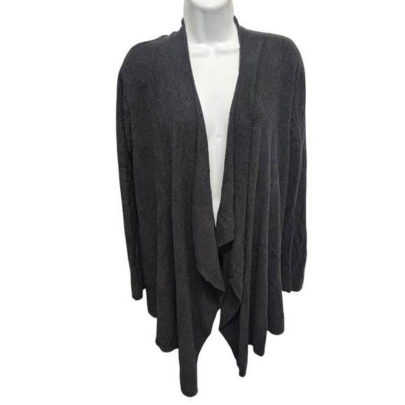 Barefoot Dreams Sweaters - Barefoot Dreams Bamboo Chic Lite Cardigan 436 Carbon Black Waterfall Wrap S/M